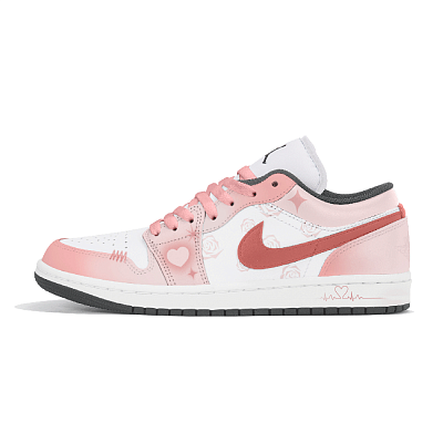 Jordan Air Jordan 1 Abrasion Resistant Cushioning Slip Resistant Low Top Vintage Basketball Shoes Men's Pink
