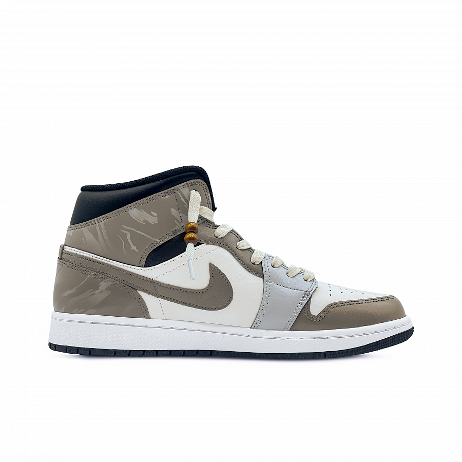Jordan Air Jordan 1 Anti Slip Wear Resistant Mid Top Vintage Basketball Shoes Unisex White Brown купить в интернет-магазине Yoocart с быстрой доставкой по России.