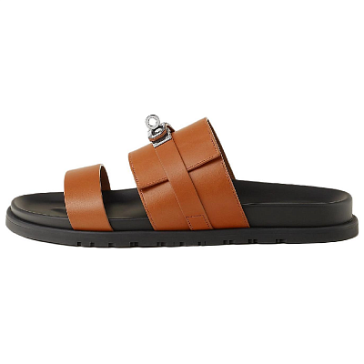 HERMES Slip Resistant Slide Slippers Men's Brown
