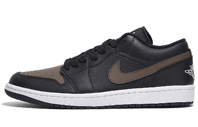 Jordan Air Jordan 1 Anti-Slip Wear-Resistant Low-Top Vintage Basketball Shoes Unisex Black Brown