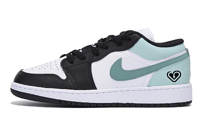 Jordan Air Jordan 1 Puppy Fragment Snake Year Wear-Resistant Low-Top Vintage Basketball Shoes Men's Black