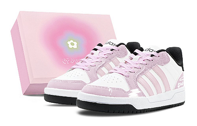 Adidas Neo Entrap Pink Star Melody Anti Slip Wear Resistant Low Top Vintage Basketball Shoes Unisex Pink Purple