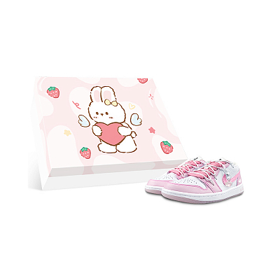 Jordan Air Jordan 1 Abrasion Resistant Low Top Vintage Basketball Shoes Women's Pink