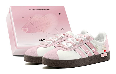 Adidas VL COURT 2.0 Cushioning Low-Top Skateboard Shoes Unisex Pink White