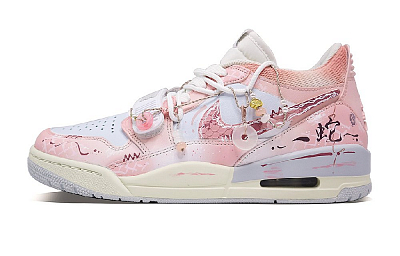 Jordan Legacy 312 Serpent Dancing Anti-Slip Wear-Resistant Low-Top Vintage Basketball Shoes Men's Pink