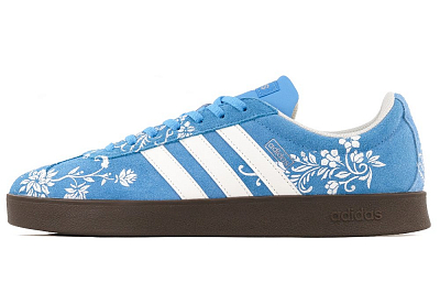 Adidas VL COURT 2.0 Abrasion Resistant Low Top Skateboard Shoes Unisex White Blue