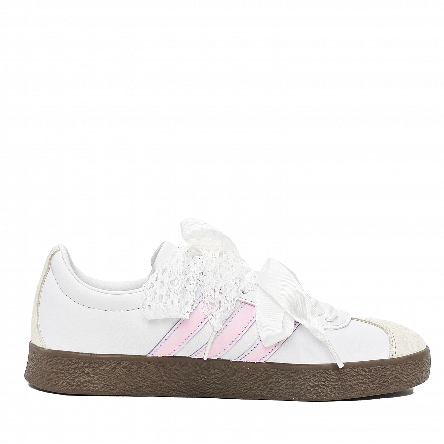 Adidas VL COURT 2.0 Pink Lace Abrasion Resistant Low top Skateboard Shoes Unisex White Pink купить в интернет-магазине Yoocart с быстрой доставкой по России.