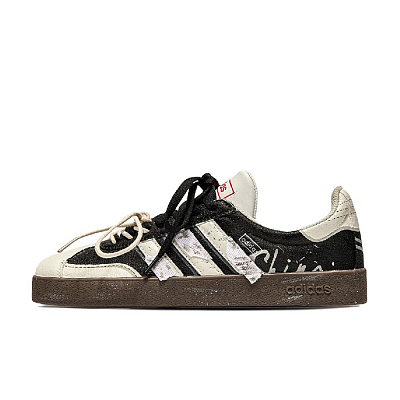 Adidas VL COURT 2.0 IC77 Bubble Gothic Abrasion Resistant Low Top Skateboard Shoes Unisex Black Brown