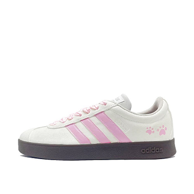 Adidas Neo VL Court Lifestyle Pink Meow Coverage Quick Dry Lightweight Low Top Skateboard Shoes Unisex Beige Pink