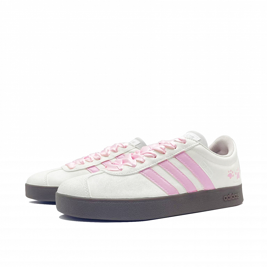 Adidas Neo VL Court Lifestyle Pink Meow Coverage Quick Dry Lightweight Low Top Skateboard Shoes Unisex Beige Pink купить в интернет-магазине Yoocart с быстрой доставкой по России.