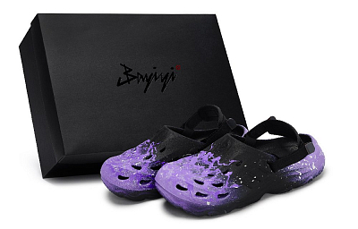 Adidas MAXXCLOG 811 Manufacturing, Fluorescent Sea Purple, Special Shoe Box Clogs Unisex Black Purple