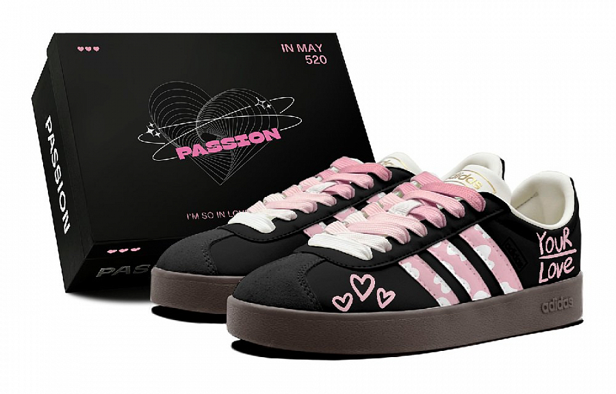Adidas Vl Court Slip-Resistant Low-Top Skateboard Shoes Unisex Black Pink купить в интернет-магазине Yoocart с быстрой доставкой по России.