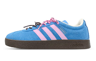 Adidas VL COURT 2.0 Slip-Resistant Low-Top Skateboard Shoes Unisex Blue Pink