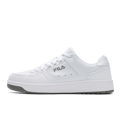 FILA TARGA 1+Round Shield Shoes Breathable And Lightweight Low Top Tennis Shoes Men's Standard White