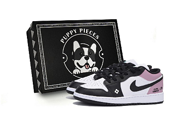 Jordan Air Jordan 1 Low Top Vintage Basketball Shoes Men's White Pink