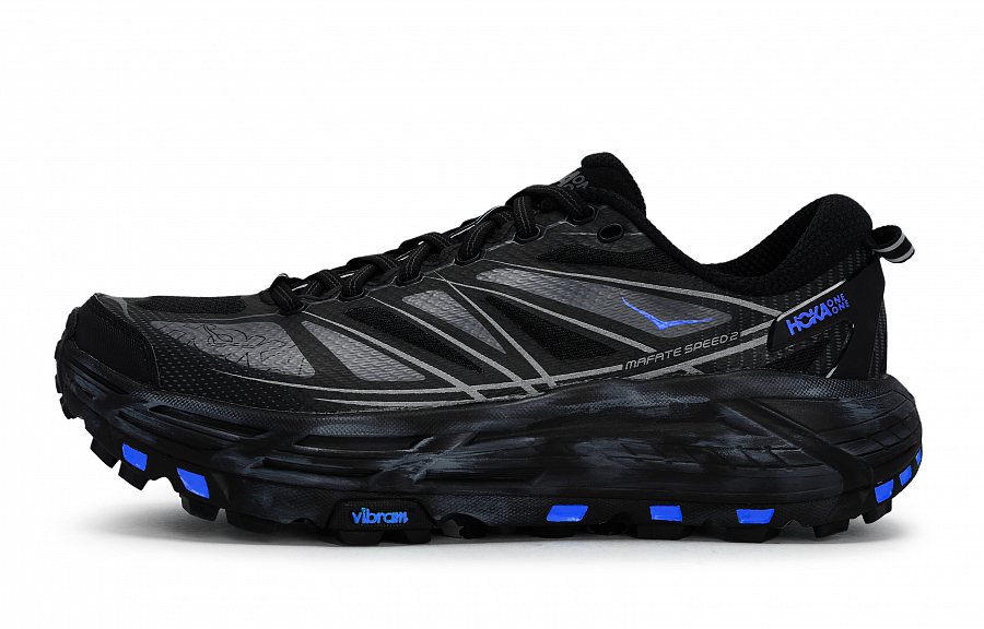 HOKA ONE ONE Mafate Speed 2 Abrasion Resistant Low Top Running Shoes Unisex Black Gray Blue купить в интернет-магазине Yoocart с быстрой доставкой по России.