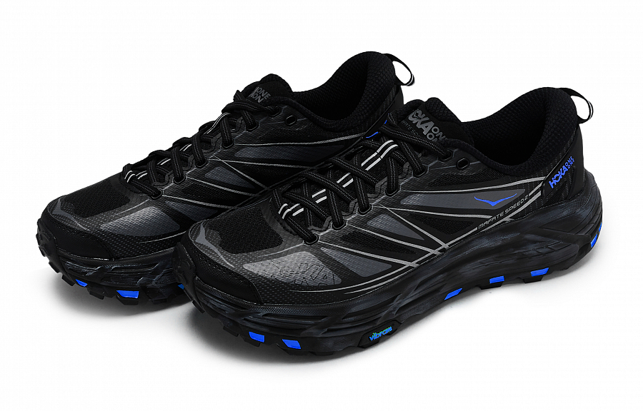 HOKA ONE ONE Mafate Speed 2 Abrasion Resistant Low Top Running Shoes Unisex Black Gray Blue купить в интернет-магазине Yoocart с быстрой доставкой по России.