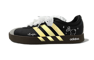 Adidas Neo VL Court 2.0 Cream Kitten Abrasion Resistant Balance Low Top Skateboard Shoes Unisex Light Yellow
