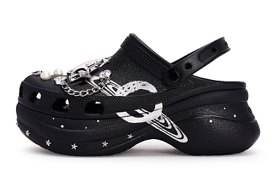 Crocs Bae Clog REGO Hot Dogs, Lost Saturn Clogs Women's Black Silver