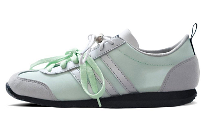 Adidas VS JOG 2.0 Abrasion Resistant, Breathable, Lightweight Low Top Casual Shoes Unisex Green Silver