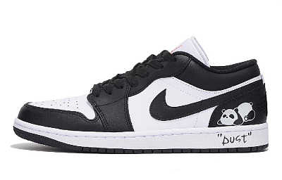 Jordan Air Jordan 1 Abrasion Resistant Coverage Low Top Vintage Basketball Shoes Unisex Black White