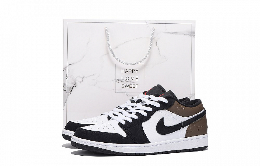 Jordan Air Jordan 1 Anti Slip Wear Resistant Low Top Vintage Basketball Shoes Unisex Black Brown купить в интернет-магазине Yoocart с быстрой доставкой по России.