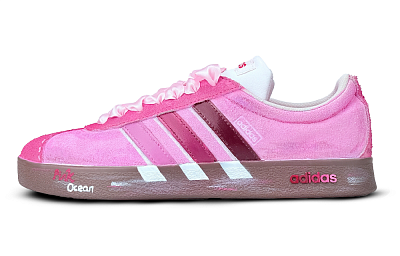 Adidas VL COURT 2.0 Pink Satin Coast Lightweight Coverage Low Top Skateboard Shoes Women's Dark Pink