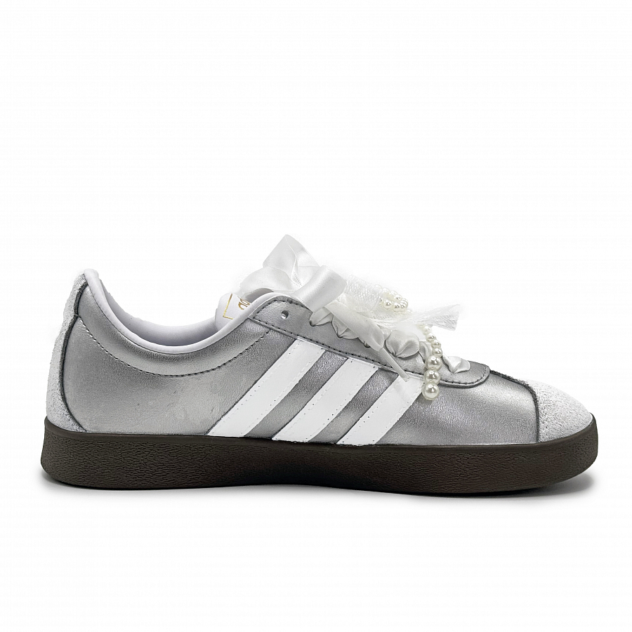 Adidas Neo VL COURT 2.0 Ballet Girlish Abrasion Resistant Low top Skateboard Shoes Unisex Silver купить в интернет-магазине Yoocart с быстрой доставкой по России.