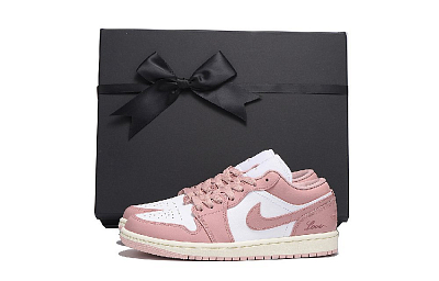 Jordan Air Jordan 1 Anti-Slip And Wear-Resistant Coverage Low-Top Vintage Basketball Shoes Women's Pink