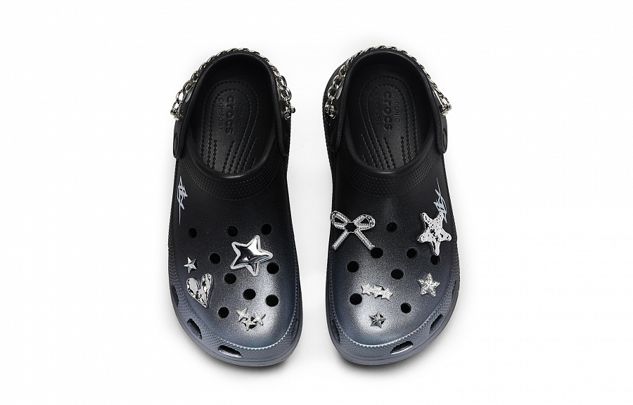 Crocs Classic Clog 811 Manufacturing, Invisible Wings, Special Shoe Box Clogs Unisex Black Silver купить в интернет-магазине Yoocart с быстрой доставкой по России.