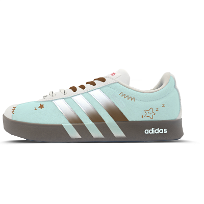 Adidas Neo VL Court 2.0 Low Top Skateboard Shoes Unisex Blue Green