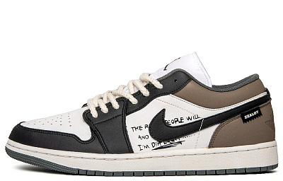 Jordan Air Jordan 1 Wilderness Cushioning Slip Resistant Low Top Vintage Basketball Shoes Men's Black