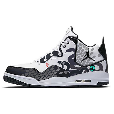 Jordan Courtside 23 Anti-Slip Wear-Resistant Mid-Top Vintage Basketball Shoes Men's White Black