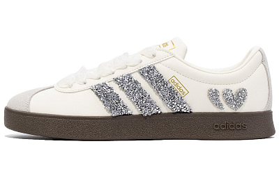 Adidas VL COURT 2.0 Abrasion Resistant Low Top Skateboard Shoes Unisex Beige
