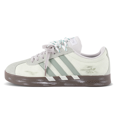 Adidas VL COURT 2.0 Cushioning, Wear Resistant Low Top Skateboard Shoes Unisex Green Gray