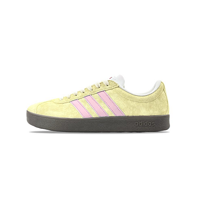 Adidas VL COURT 2.0 Light Lemon Anti Slip Wear Resistant Low Top Skateboard Shoes Unisex Light Yellow