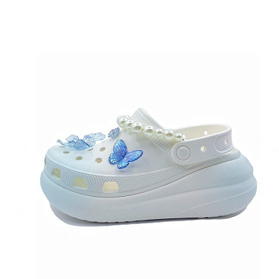 Crocs Crush Clog Butterfly Blue Clogs Unisex White Blue