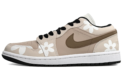 Jordan Air Jordan 1 Low Top Vintage Basketball Shoes Women's Beige Brown