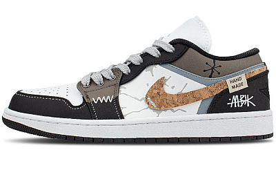 Jordan Air Jordan 1 Slip Resistant Low Top Vintage Basketball Shoes Unisex White