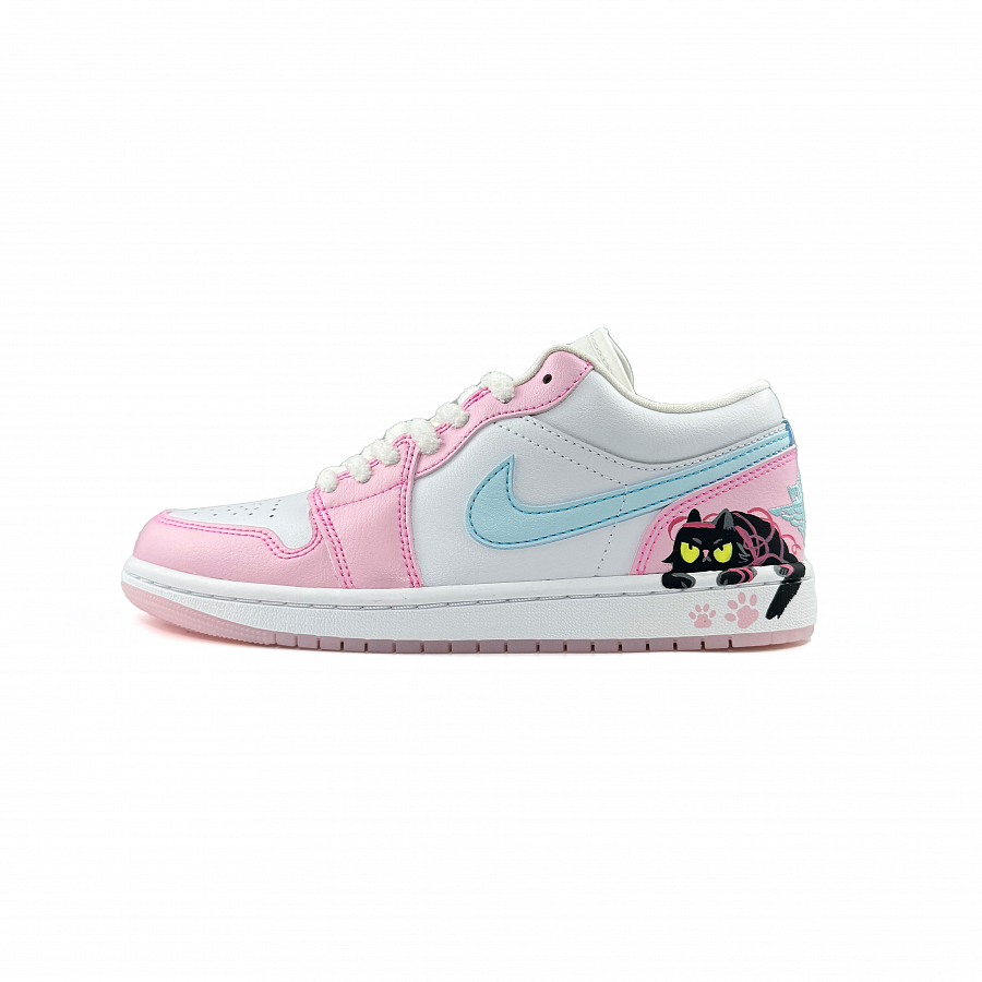 Jordan Air Jordan 1 Woolen Kitten Low Top Vintage Basketball Shoes Unisex White Blue Pink купить в интернет-магазине Yoocart с быстрой доставкой по России.