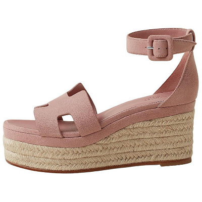 HERMES Elda One Strap Sandals 7.5cm Women's Pink