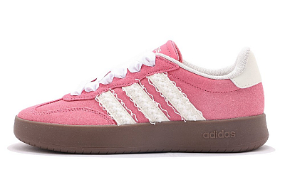 Adidas BARREDA Coverage Abrasion Resistant Low Top Skateboard Shoes Unisex Pink White