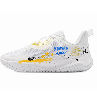 Under Armour Curry Splash 3 Anti-Slip Wear-Resistant Low-Top Basketball Shoes Men's White