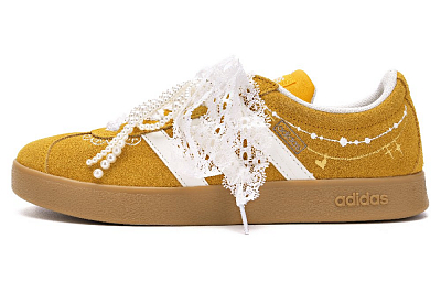 Adidas Vl Court Classic Low Top Skateboard Shoes Unisex Yellow