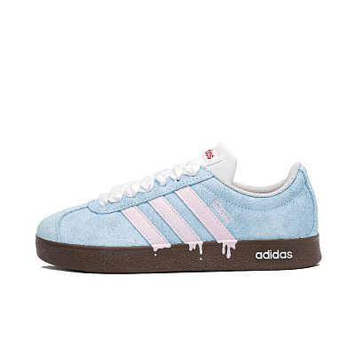 Adidas VL COURT 2.0 Ice Cream Coverage Cushioning Abrasion Resistant Low Top Skateboard Shoes Unisex Light Blue