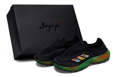 Adidas FC WALKER Abrasion Resistant Low Top Casual Shoes Men's Black Green Orange
