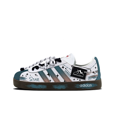 Adidas VL COURT 2.0 Slip Resistant Abrasion Resistant Low top Skateboard Shoes Unisex Gray Blue