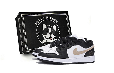 Jordan Air Jordan 1 Non-slip Wear-resistant Shock Absorption Low-Top Vintage Basketball Shoes Men's Black Brown