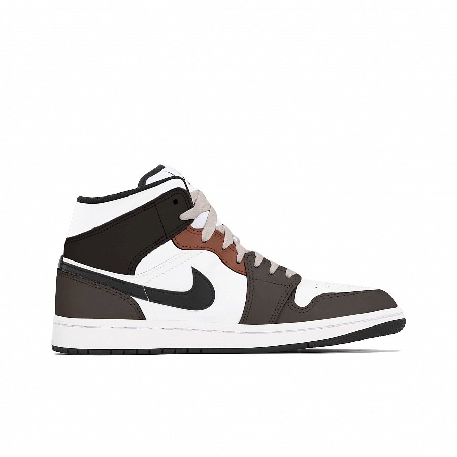 Jordan Air Jordan 1 Vintage Basketball Shoes Men Mid Top White/Brown купить в интернет-магазине Yoocart с быстрой доставкой по России.