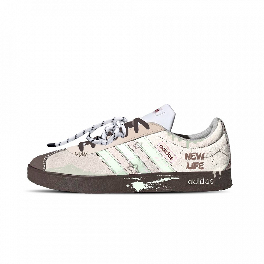 Adidas VL Court 2.0 German Army Trainers Unisex Low top White/Brown/Light Green купить в интернет-магазине Yoocart с быстрой доставкой по России.